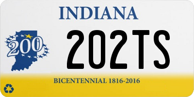 IN license plate 202TS