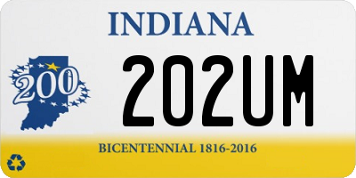 IN license plate 202UM
