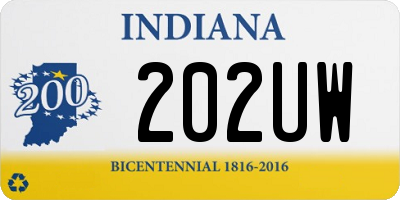 IN license plate 202UW