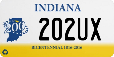 IN license plate 202UX