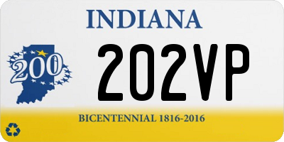 IN license plate 202VP