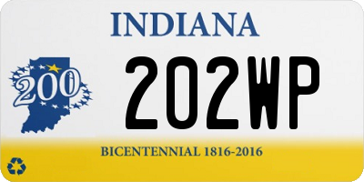 IN license plate 202WP