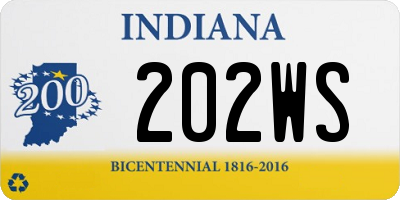 IN license plate 202WS