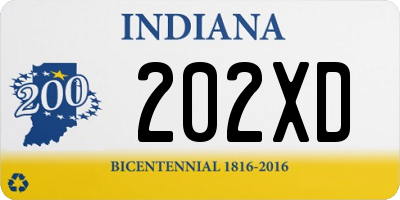 IN license plate 202XD