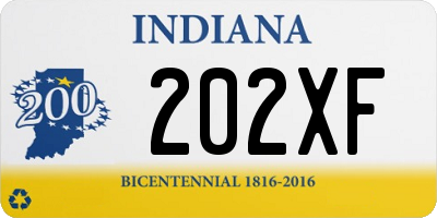 IN license plate 202XF