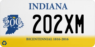 IN license plate 202XM