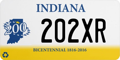 IN license plate 202XR