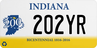 IN license plate 202YR