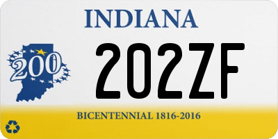 IN license plate 202ZF