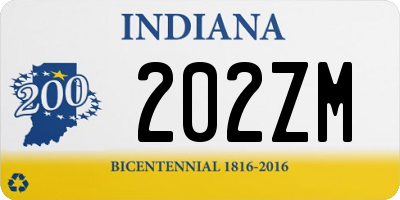 IN license plate 202ZM