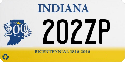 IN license plate 202ZP