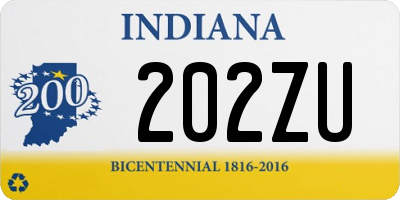 IN license plate 202ZU