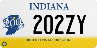 IN license plate 202ZY