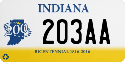 IN license plate 203AA