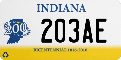 IN license plate 203AE