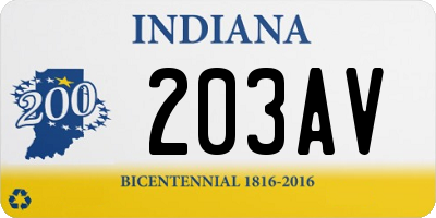 IN license plate 203AV