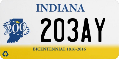 IN license plate 203AY