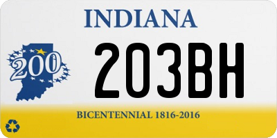 IN license plate 203BH