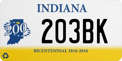 IN license plate 203BK