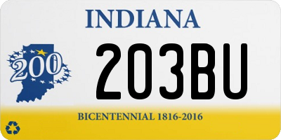 IN license plate 203BU