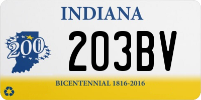 IN license plate 203BV
