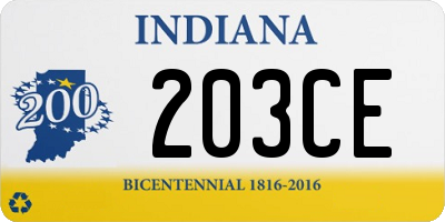 IN license plate 203CE