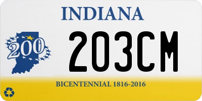 IN license plate 203CM