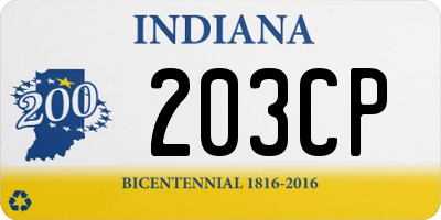 IN license plate 203CP