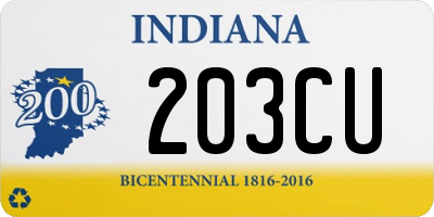 IN license plate 203CU