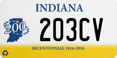 IN license plate 203CV