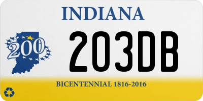 IN license plate 203DB