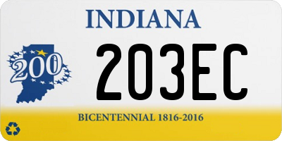 IN license plate 203EC