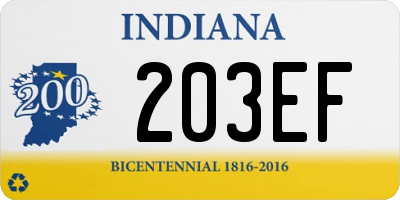 IN license plate 203EF