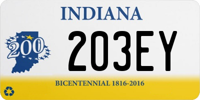 IN license plate 203EY