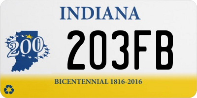 IN license plate 203FB