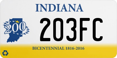 IN license plate 203FC