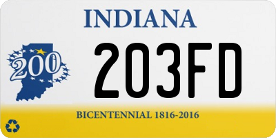 IN license plate 203FD