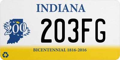 IN license plate 203FG