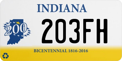 IN license plate 203FH