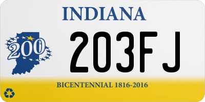 IN license plate 203FJ