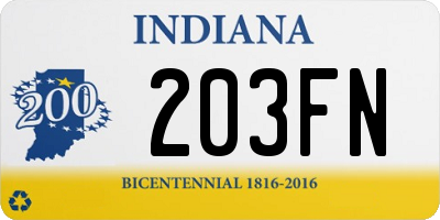 IN license plate 203FN