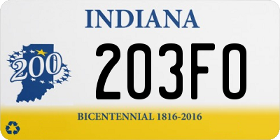 IN license plate 203FO