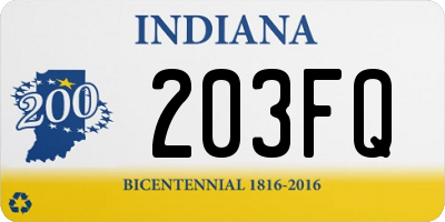 IN license plate 203FQ