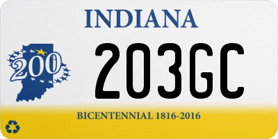 IN license plate 203GC