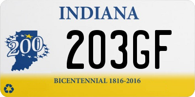 IN license plate 203GF