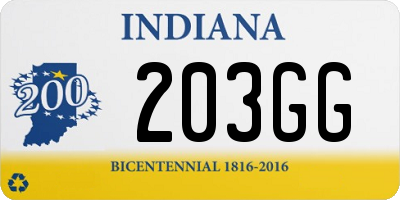 IN license plate 203GG