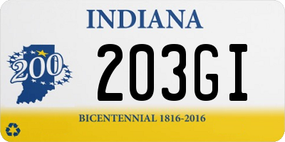 IN license plate 203GI