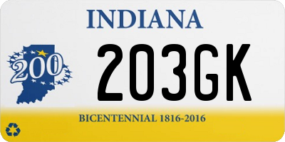 IN license plate 203GK