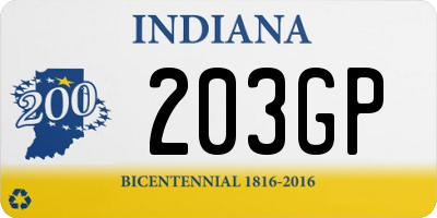 IN license plate 203GP