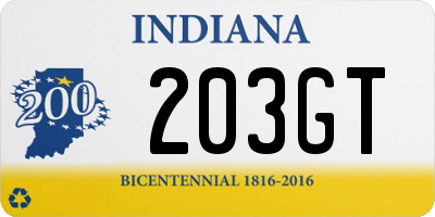 IN license plate 203GT